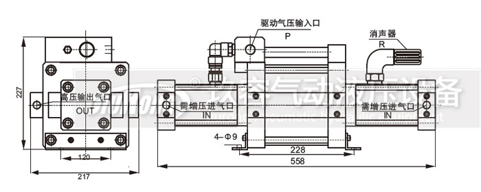 雙頭單作用氣體增壓泵詳細(xì)安裝接口說明